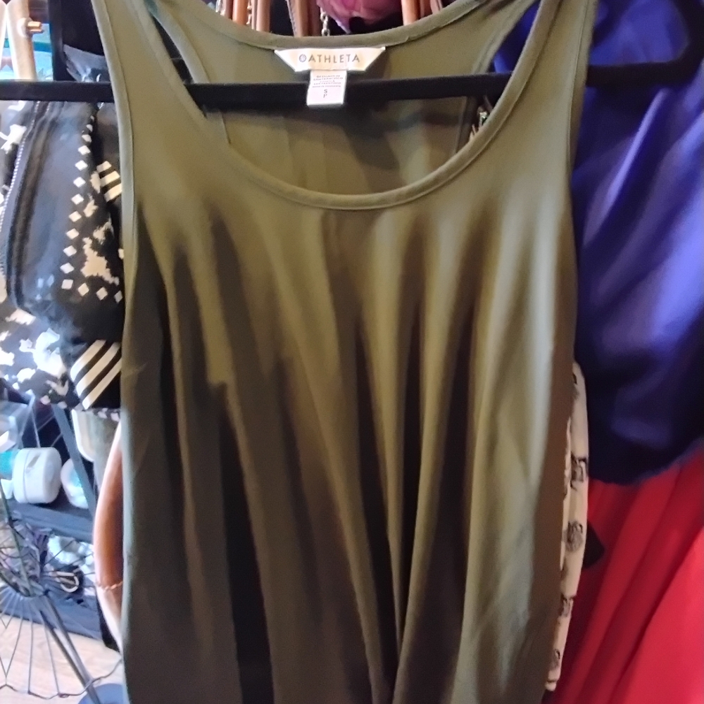 Logo Athletic Green Sheath Maxi Dress Sleeveless